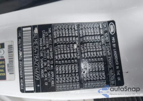 2008 Land Rover Range Rover Hse z USA, uszkodzony, nr VIN SALME15478A274699